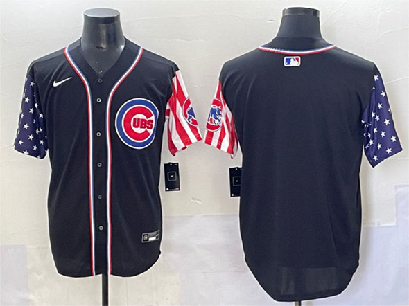 Chicago Cubs Blank Black 2025 Independence Day Vapor Premier Limited Stitched Baseball Jersey