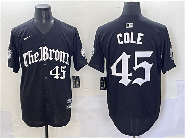 New York Yankees #45 Gerrit Cole Black 'Gothic Legacy Edition' Vapor Premier Limited Stitched Baseball Jersey