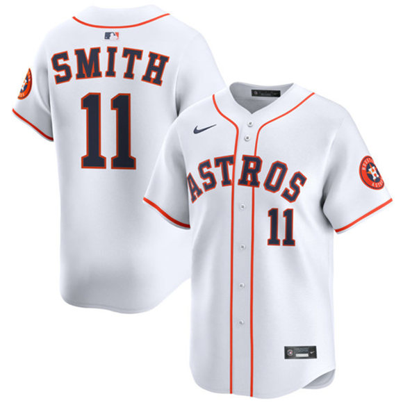 Houston Astros #11 Cam Smith White 2025 Home Limited Stitched Baseball Jersey