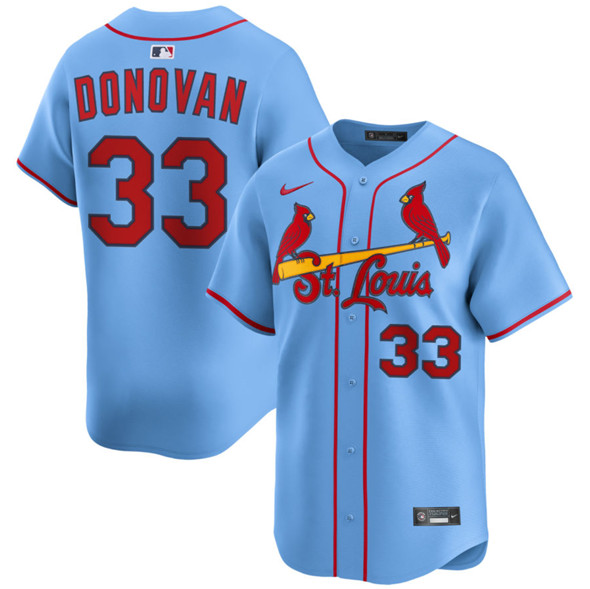 St. Louis Cardinals #33 Brendan Donovan Blue Alternate Limited Stitched Baseball Jersey