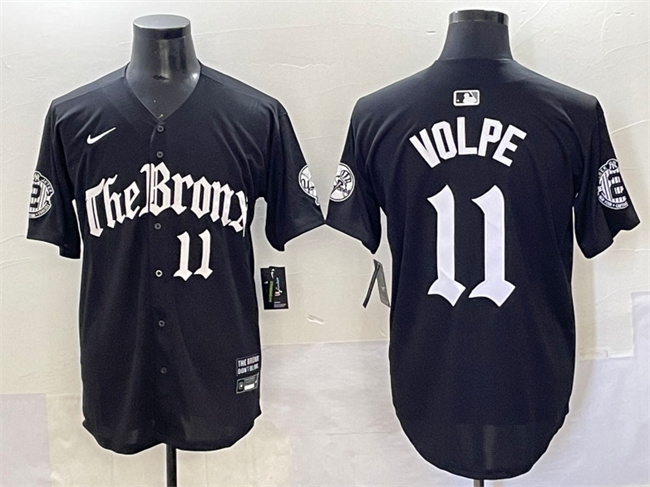 New York Yankees #11 Anthony Volpe Black 'Gothic Legacy Edition' Vapor Premier Limited Stitched Baseball Jersey