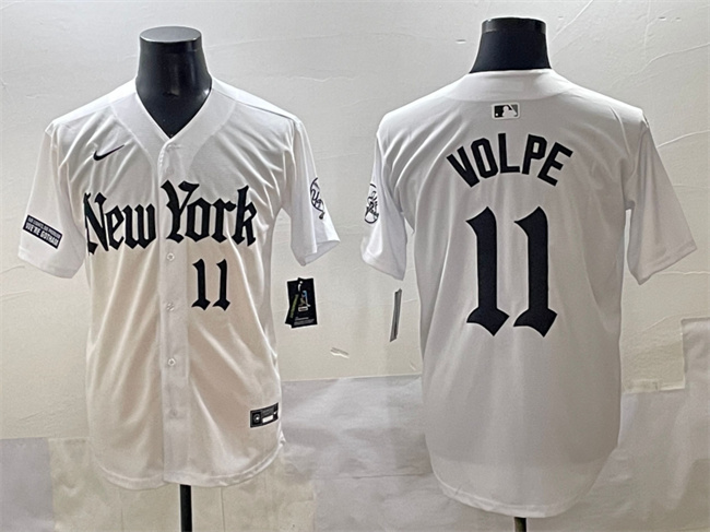 New York Yankees #11 Anthony Volpe White 'Gothic Legacy Edition' Vapor Premier Limited Stitched Baseball Jersey