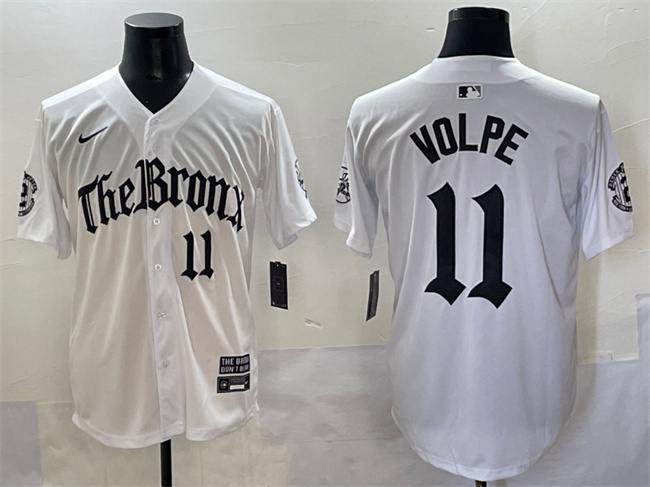 New York Yankees #11 Anthony Volpe White 'Gothic Legacy Edition' Vapor Premier Limited Stitched Baseball Jersey