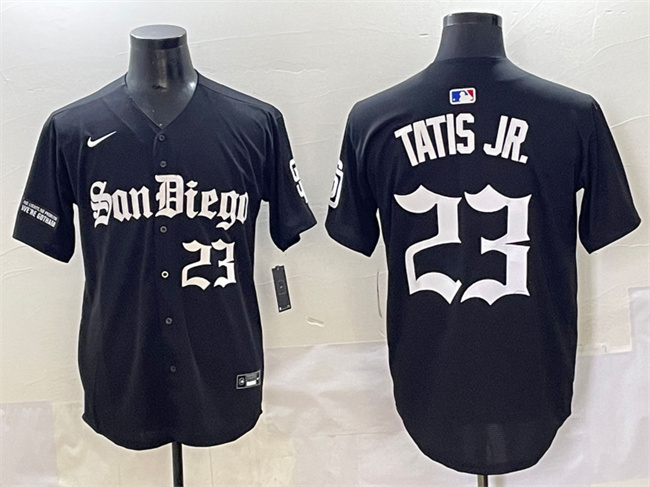 San Diego Padres #23 Fernando Tatis Jr. Black Gothic Edition Vapor Limited Stitched Baseball Jersey