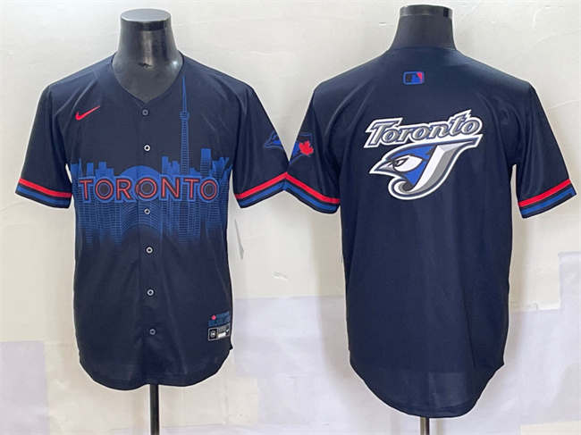 Toronto Blue Jays Team Big Logo Navy 2024 City Connect Limited Stitched Baseball Jersey