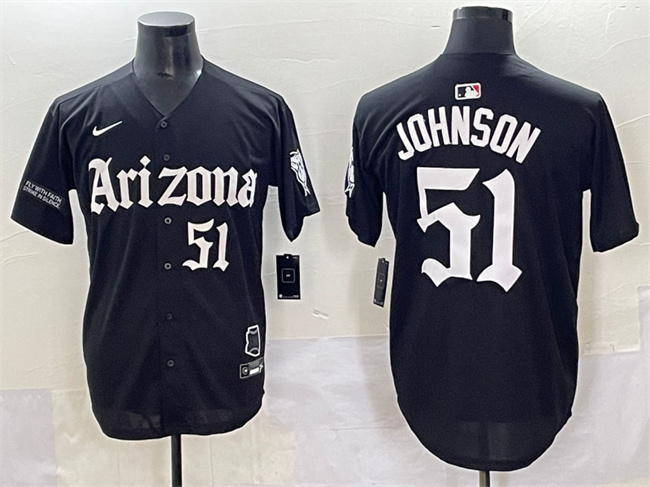 Arizona Diamondbacks #51 Randy Johnson Black 'Gothic Desert Fang Edition' Vapor Premier Limited Stitched Baseball Jersey