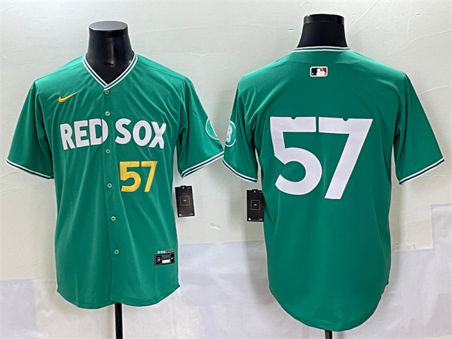 Boston Red Sox #57 Greg Weissert Green 2025 City Connect Limited Stitched Baseball Jersey