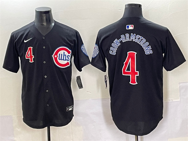 Chicago Cubs #4 Pete Crow-Armstrong Black Limited Stitched Baseball Jersey