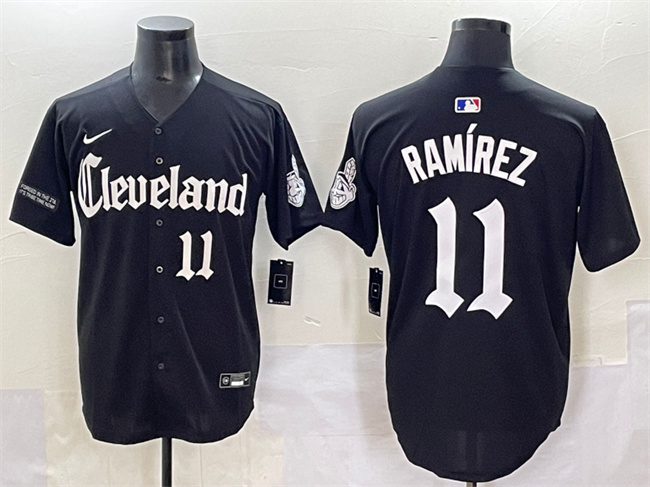 Cleveland Guardians #11 Jose Ramirez Black Gothic Vapor Premier Limited Stitched Baseball Jersey