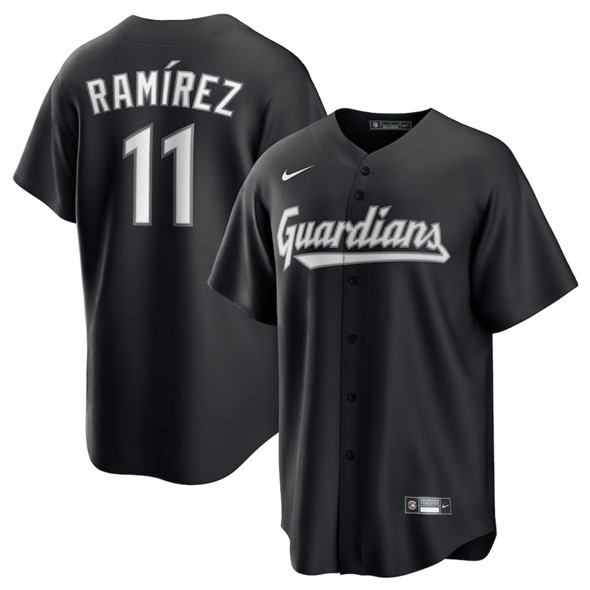 Cleveland Guardians #11 Jose Ramirez Black Lights Out Limited Stitched Baseball Jersey
