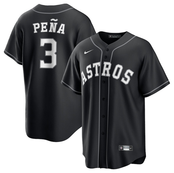 Houston Astros #3 Jeremy Pena Black Lights Out Limited Stitched Baseball Jersey