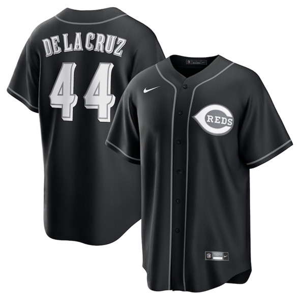 Cincinnati Reds #44 Elly De La Cruz Black Lights Out Limited Stitched Baseball Jersey