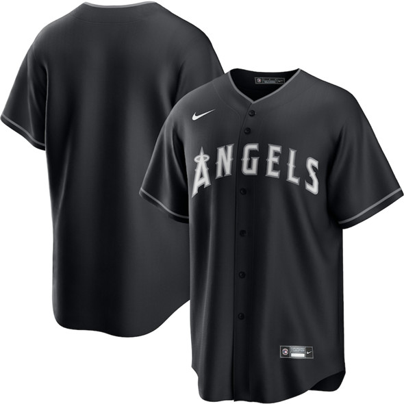 Los Angeles Angels Blank Black Lights Out Limited Stitched Baseball Jersey