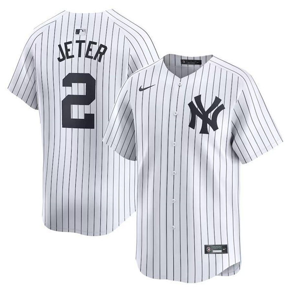 New York Yankees #2 Derek Jeter White Home Limited Stitched Baseball Jersey
