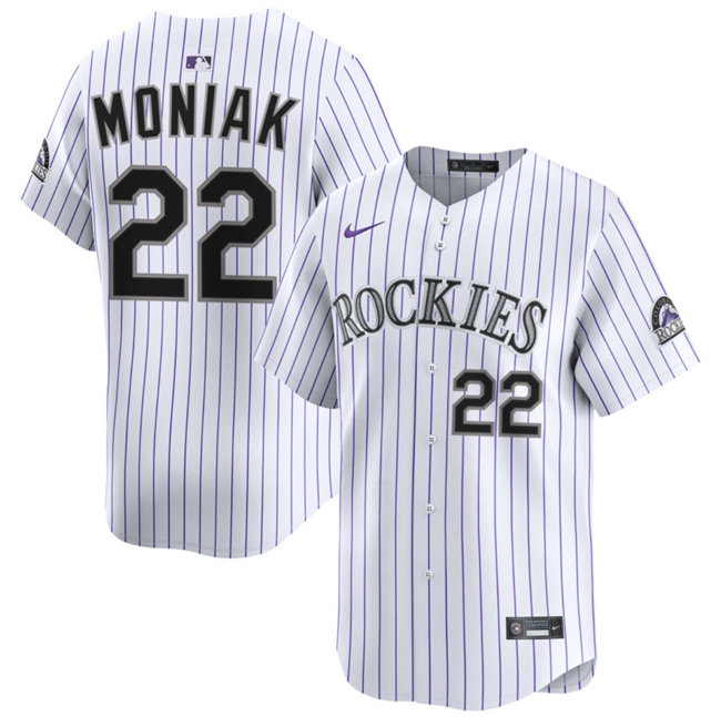 Colorado Rockies #22 Mickey Moniak White Home Limited Stitched Baseball Jersey
