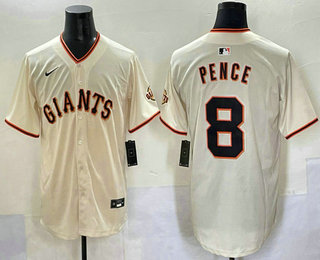 San Francisco Giants #8 Hunter Pence Cream Limited Stitched Jersey
