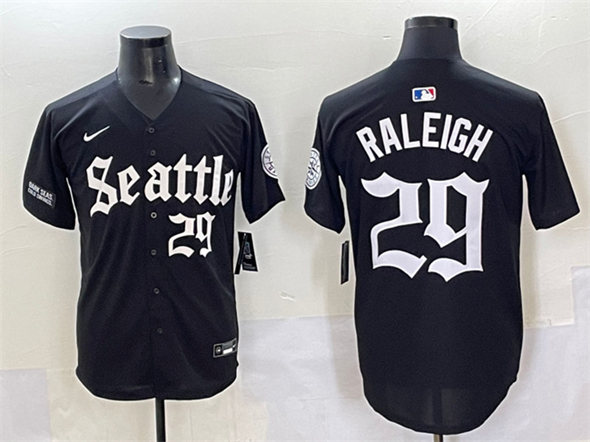 Seattle Mariners #29 Cal Raleigh Black 'Deep Sea Gothic Edition' Vapor Premier Limited Stitched Baseball Jersey