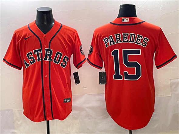 Houston Astros #15 Isaac Paredes Orange Cool Base Stitched Baseball Jersey