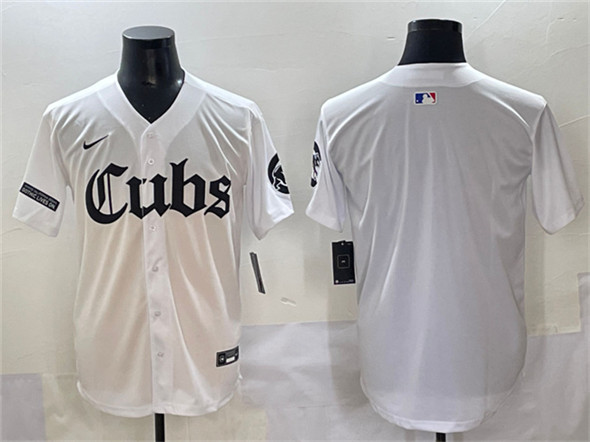 Chicago Cubs Blank White 'Gothic North Side Edition' Vapor Premier Limited Stitched Baseball Jersey