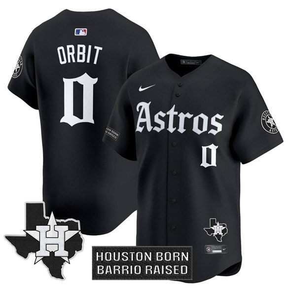 Houston Astros #0 Orbit Black 'Gothic Edition' Vapor Limited Stitched Baseball Jersey