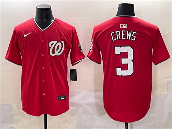 Washington Nationals #3 Dylan Crews Red Limited Stitched Baseball Jersey