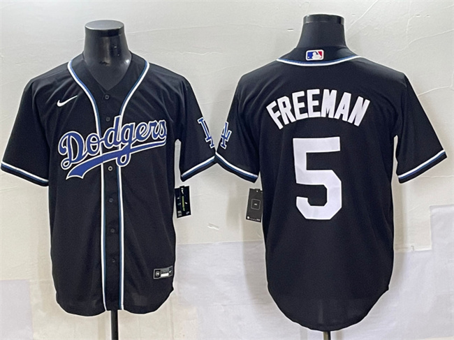 Los Angeles Dodgers #5 Freddie Freeman Black Fashion Stitched Baseball Jersey