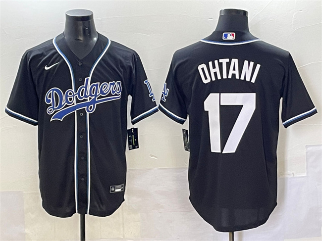 Los Angeles Dodgers #17 Shohei Ohtani Black Fashion Stitched Baseball Jersey