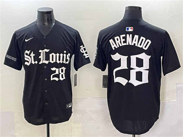 St. Louis Cardinals #28 Nolan Arenado Black 'Gothic Legacy Edition' Vapor Premier Limited Stitched Baseball Jersey