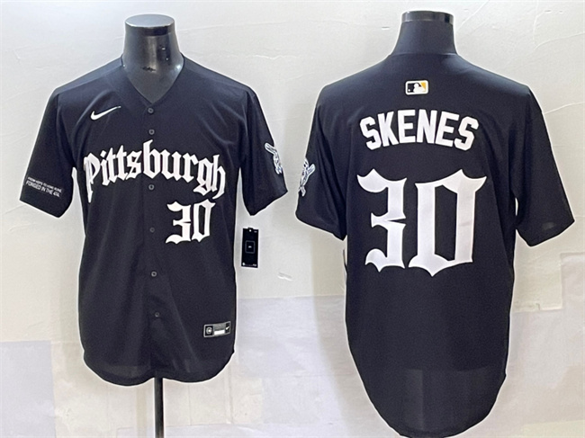 Pittsburgh Pirates #30 Paul Skenes Black 'Gothic Steel City Edition' Vapor Limited Stitched Baseball Jersey