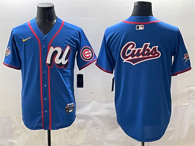National League Chicago Cubs Team Big Logo Blue 2025 All-Star Edition Limited Stitched Baseball Jersey