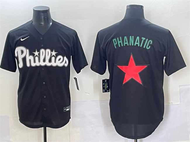 Philadelphia Phillies Phanatic Black Lights Out Limited Stitched Baseball Jersey
