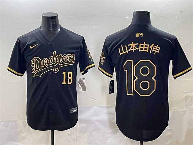 Los Angeles Dodgers #18 ??????? Black Gold Limited Stitched Jersey