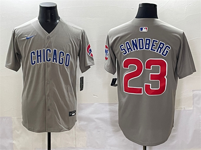 Chicago Cubs #23 Ryne Sandberg Grey Limited Stitched Baseball Jersey