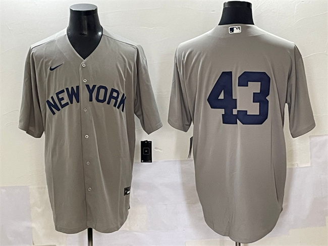 New York Yankees #43 Jonathan Lo??isiga Gray Cool Base Stitched Baseball Jersey