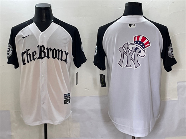 New York Yankees Team Big Logo White Black 'Gothic Legacy Edition' Vapor Premier Limited Stitched Baseball Jersey