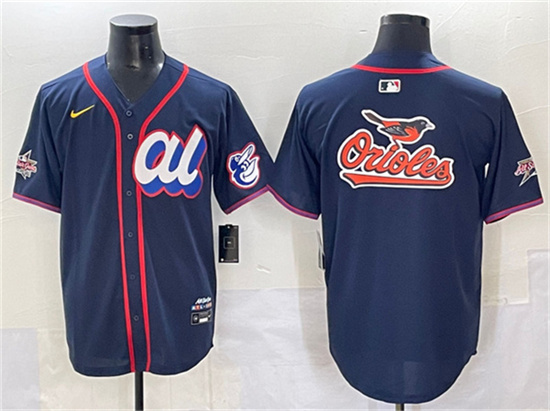 American League Baltimore Orioles Team Big Logo Navy 2025 All-Star Edition Limited Stitched Baseball Jersey