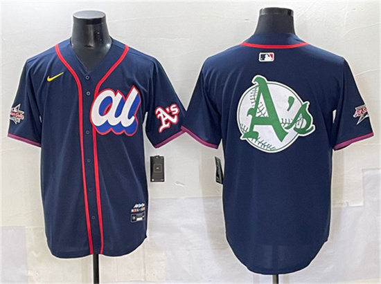 American League Oakland Athletics Team Big Logo Navy 2025 All-Star Edition Limited Stitched Baseball Jersey
