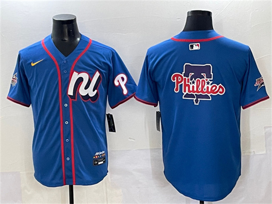 National League Philadelphia Phillies Team Big Logo Blue 2025 All-Star Edition Limited Stitched Baseball Jersey