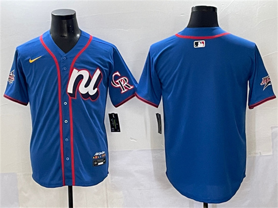 National League Colorado Rockies Blank Blue 2025 All-Star Edition Limited Stitched Baseball Jersey