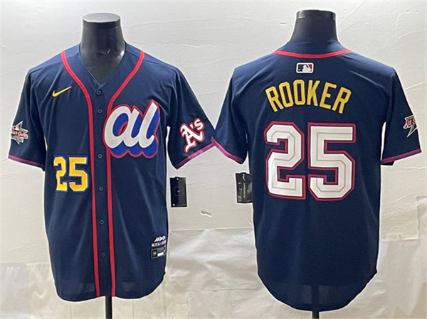 American League #25 Brent Rooker Navy 2025 All-Star Edition Limited Stitched Baseball Jersey