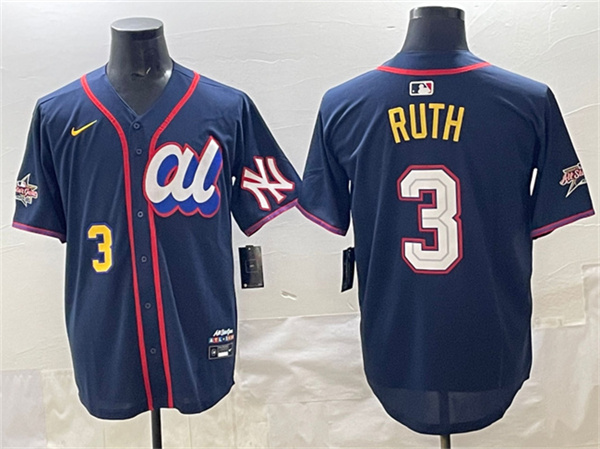 American League #3 Babe Ruth Navy 2025 All-Star Edition Limited Stitched Baseball Jersey