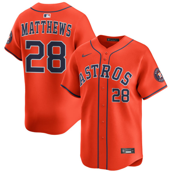 Houston Astros #28 Brice Matthews Orange 2025 Alternate Limited Stitched Baseball Jersey