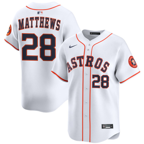 Houston Astros #28 Brice Matthews White 2025 Home Limited Stitched Baseball Jersey