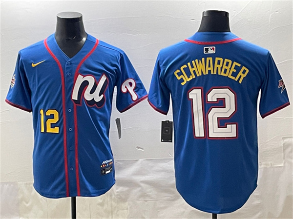 National League #12 Kyle Schwarber Blue 2025 All-Star Edition Limited Stitched Baseball Jersey