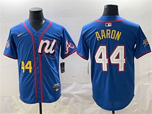National League #44 Hank Aaron Blue 2025 All-Star Edition Limited Stitched Baseball Jersey