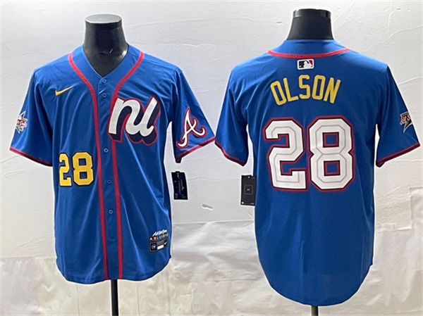 National League #28 Matt Olson Blue 2025 All-Star Edition Limited Stitched Baseball Jersey