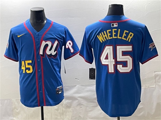 National League #45 Zack Wheeler Blue 2025 All-Star Edition Limited Stitched Baseball Jersey