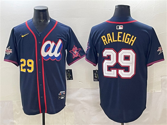 American League #29 Cal Raleigh Navy 2025 All-Star Edition V2 Limited Stitched Baseball Jersey