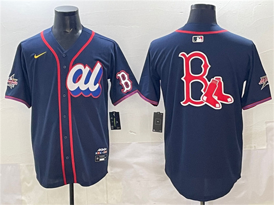 American League Boston Red Sox Team Big Logo Navy 2025 All-Star Edition Limited Stitched Baseball Jersey