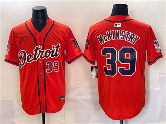 Detroit Tigers #39 Zach McKinstry Orange With Patch Vapor Premier Limited Stitched Baseball Jersey Detroit Tigers #39 Zach McKinstry Orange With Patch Vapor Premier Limited Stitched Baseball Jersey